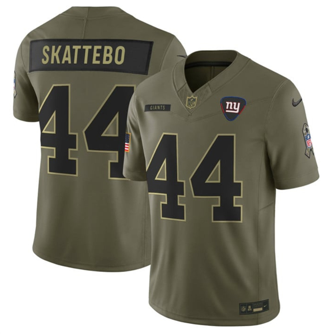 Men's New York Giants #44 Cam Skattebo Olive 2025 F.U.S.E. Salute to Service Limited Stitched Football Jersey Men's New York Giants #44 Cam Skattebo Olive 2025 F.U.S.E. Salute to Service Limited Stitched Football Jersey