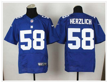 New York Giants #58 Mark Herzlich Royal Blue Team Color NFL Elite Jersey