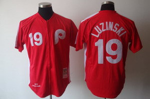 Philadelphia Phillies 19 LUZINSKI blue Baseball Throwback Jerseys