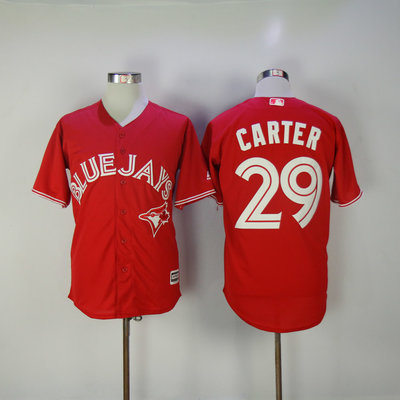 Men's Toronto Blue Jays Joe Carter Majestic Scarlet Fashion Canada Day Cool Base Authentic Team Jersey