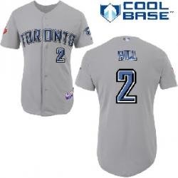 Toronto Blue Jays #2 Hill grey cool base Jerseys