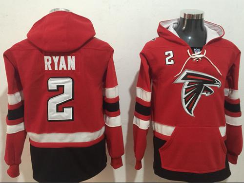 Nike Falcons #2 Matt Ryan Red Black Name & Number Pullover NFL Hoodie