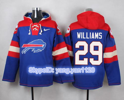 Nike Bills #29 Karlos Williams Royal Blue Player Pullover NFL Hoodie