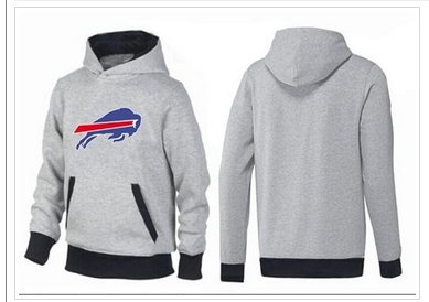 Buffalo Bills Logo Pullover Hoodie Grey & Black