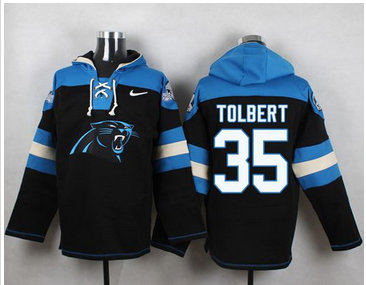 Nike Carolina Panthers #35 Mike Tolbert Black Player Pullover NFL Hoodie