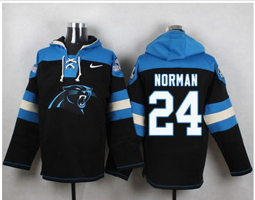 Nike Carolina Panthers #24 Josh Norman Black Player Pullover NFL Hoodie