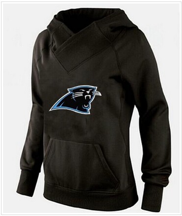 Women's Carolina Panthers Logo Pullover Hoodie Black