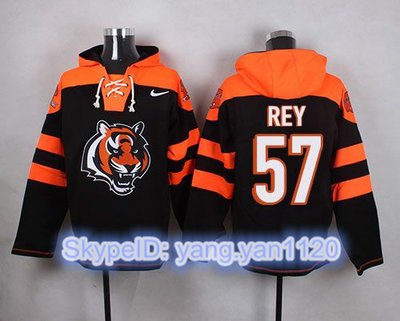 Nike Bengals #57 Vincent Rey Black Player Pullover NFL Hoodie