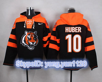 Nike Bengals #10 Kevin Huber Black Player Pullover NFL Hoodie