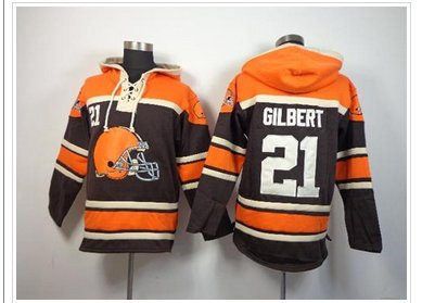 Cleveland Browns #21 Justin Gilbert Brown Sawyer Hooded Sweatshirt NFL Hoodie
