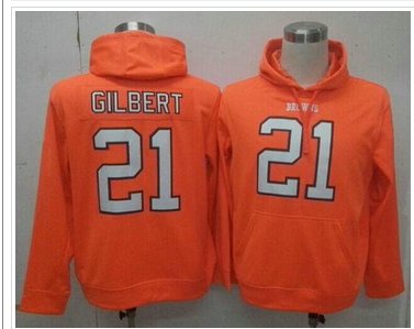 NEW Cleveland Browns #21 Justin Gilbert Orange Pullover NFL Hoodie