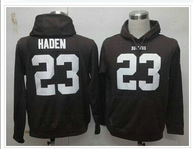 NEe Cleveland Browns #23 Joe Haden Brown Pullover NFL Hoodie