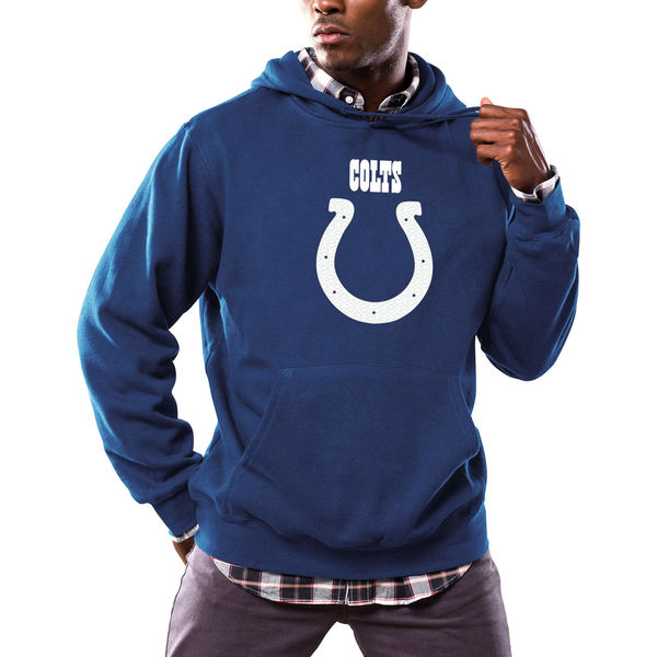 Men's Indianapolis Colts Majestic Royal Critical Victory Pullover Hoodie
