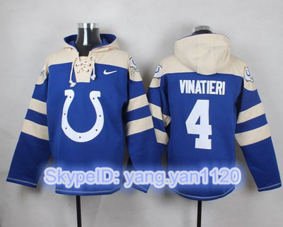 Nike Colts #4 Adam Vinatieri Royal Blue Player Pullover NFL Hoodie