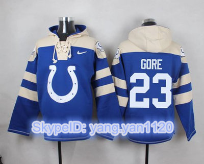 Nike Colts #23 Frank Gore Royal Blue Player Pullover NFL Hoodie