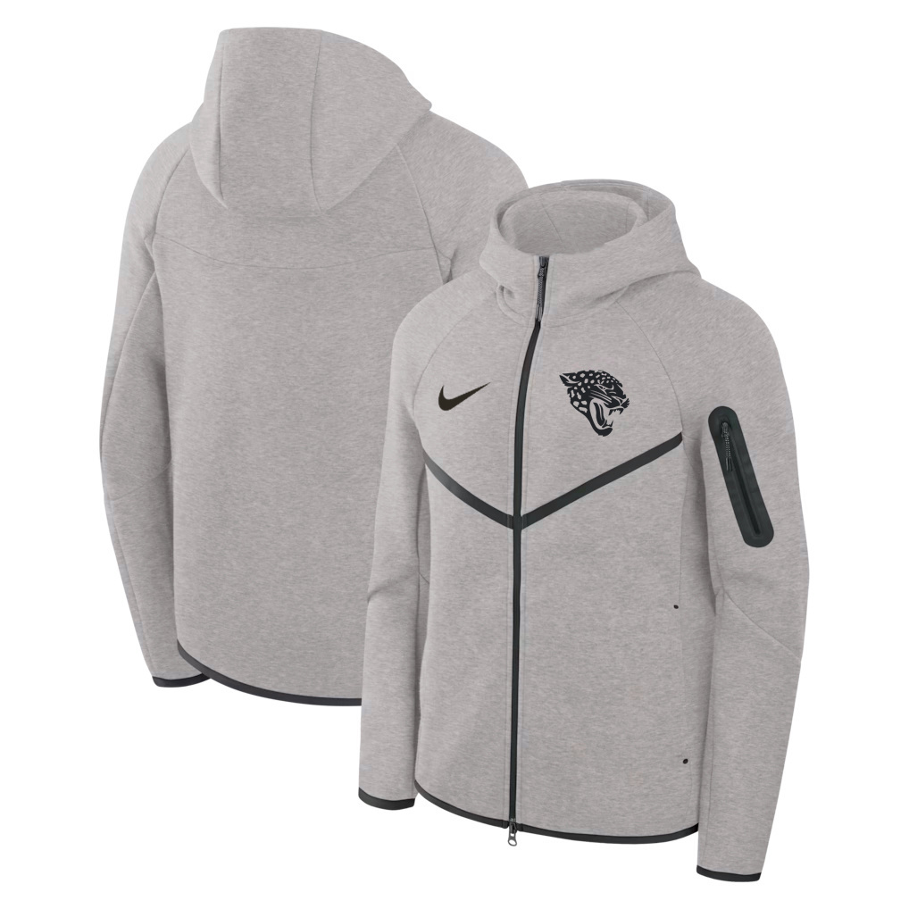 Men's Jacksonville Jaguars Grey Tech Fleece Windrunner Full-Zip Hoodie