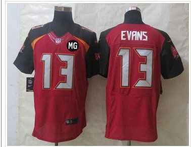 NEW Buccaneers #13 Mike Evans Red Team Color With MG Patch Stitched NFL New Elite Jersey