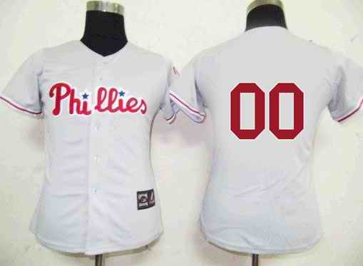 Philadelphia Phillies Blank Grey Women Custom Jerseys
