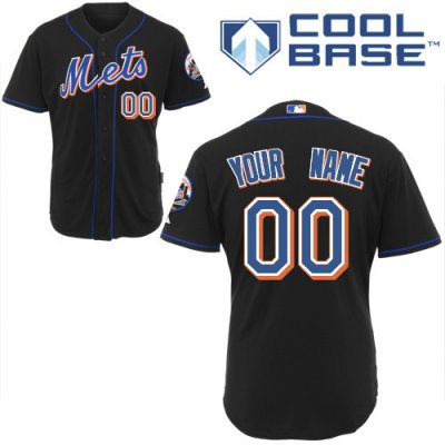 Customized New York Mets Jersey Black Cool Base Baseball Jersey