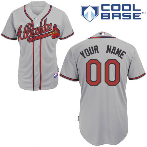 Atlanta Braves Personalized custom Grey Jersey