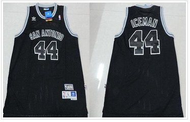 San Antonio Spurs #44 George Gervin Black Iceman Nickname Stitched NBA Jersey