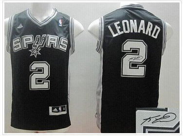 San Antonio Spurs Revolution 30 Autographed #2 Kawhi Leonard Black Stitched NBA Jersey