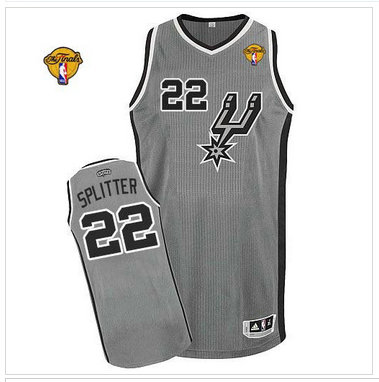 San Antonio Spurs #22 Tiago Splitter Grey Alternate Finals Patch Stitched NBA Jersey