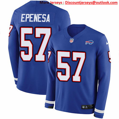 Nike Bills #57 A.J. Epenesas Royal Blue Team Color Men's Stitched NFL Limited Therma Long Sleeve Jersey