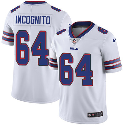 Nike Bills #64 Richie Incognito White Men's Stitched NFL Vapor Untouchable Limited Jersey