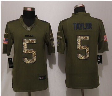 Nike Buffalo Bills #5 Tyrod Taylor Green Salute To Service Limited Jersey