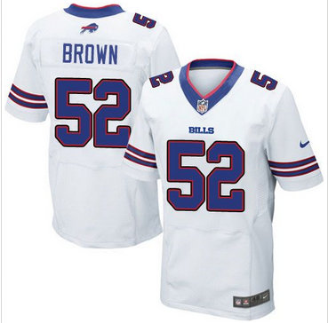 Nike Buffalo Bills #52 Preston Brown White Men's Stitched NFL New Elite Jersey