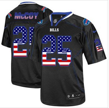 New Buffalo Bills #25 LeSean McCoy Black Men's Stitched NFL Elite USA Flag Fashion Jersey
