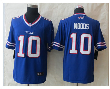 New Buffalo Bills 10 Woods Blue Limited Jersey
