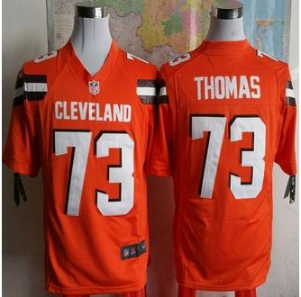 New Cleveland Browns #73 Joe Thomas Orange Alternate Men's Stitched NFL Game Jersey
