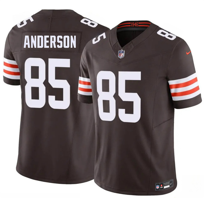Men's Cleveland Browns #85 Aaron Anderson Brown 2026 Draft F.U.S.E. Vapor Limited Stitched Football Jersey