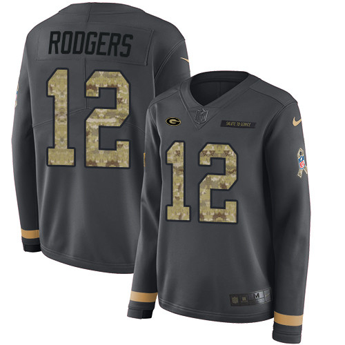 Nike Packers #12 Aaron Rodgers Anthracite Salute to Service