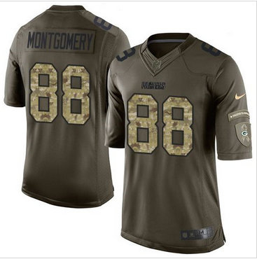 Nike Green Bay Packers #88 Ty Montgomery Green Men's Stitched NFL Limited Salute To Service Jersey