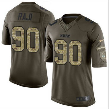 Nike Green Bay Packers #90 B.J. Raji Green Men's Stitched NFL Limited Salute To Service Jersey