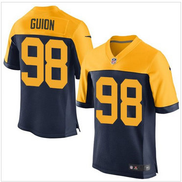 Nike Green Bay Packers #98 Letroy Guion Navy Blue Alternate Men's Stitched NFL New Elite Jersey