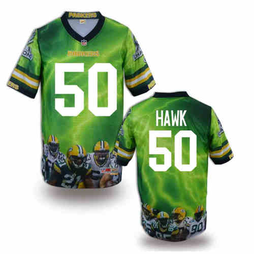 New Green Bay Packers #50 A.J.Hawk Team Color Elite Fanatical Version Jerseys