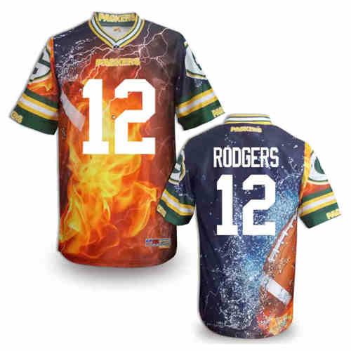 New Green Bay Packers 12# Aaron Rodgers Team Color NFL Elite Fanatical Version Jerseys