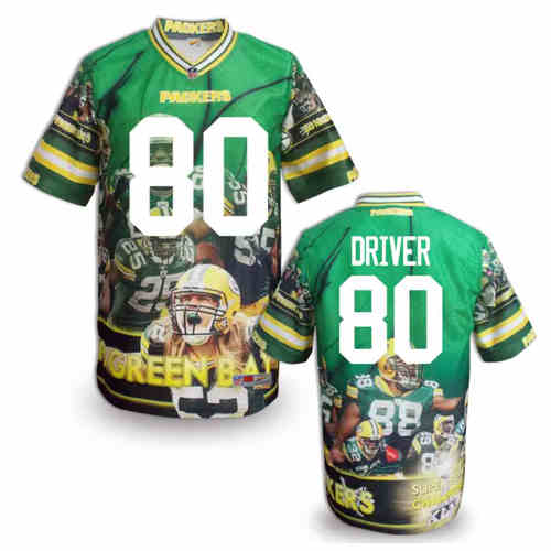 New Green Bay Packers #80 Driver Team Color NFL Elite Fanatical Version Jerseys