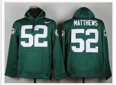 Green Bay Packers #52 Clay Matthews Green Pullover NFL Hoodie