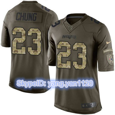 Nike Patriots #23 Patrick Chung Green Men's Stitched NFL Limited Salute to Service Jersey