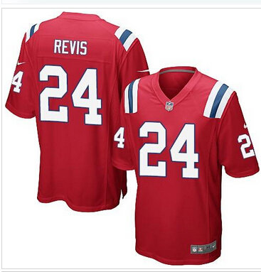 New New England Patriots #24 Darrelle Revis Red Alternate NFL Game Jersey