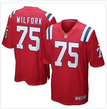 New New England Patriots #75 Vince Wilfork Red Alternate NFL Game Jersey