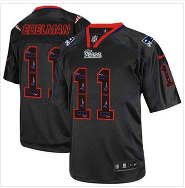Nike New England Patriots #11 Julian Edelman New Lights Out Black NFL Elite Jersey