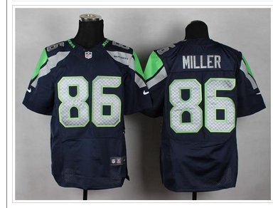 NEW Seattle Seahawks #86 Zach Miller Steel Blue Team Color NFL Elite jersey