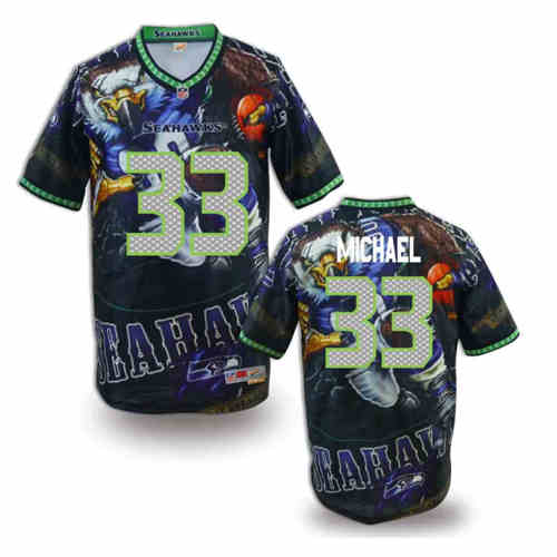 New Seattle Seahawks #33 Christine Michael Team Color NFL Elite Fanatical Version Jersey