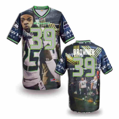 New Seattle Seahawks #39 Brandon Browner Team Color NFL Elite Fanatical Version Jerseys